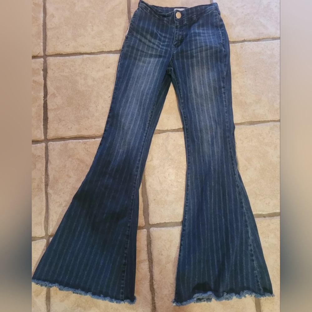 Litz By Uniq Striped Flare Jeans Western RODEO 28/7